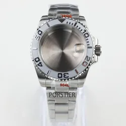 40mm NH35 Watch Case Sapphire Glass Waterproof For Seiko Nh35 Nh36 Miyota 8215 Movement 28.5mm Dial YACHT-MASTER 20mm Bracelet