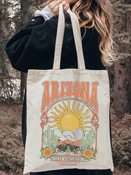 Moda Vintage Arizona Print Tote Bag torba na ramię na co dzień płócienna torba na zakupy torebki płócienne Shopper Girl Tote torby na ramię