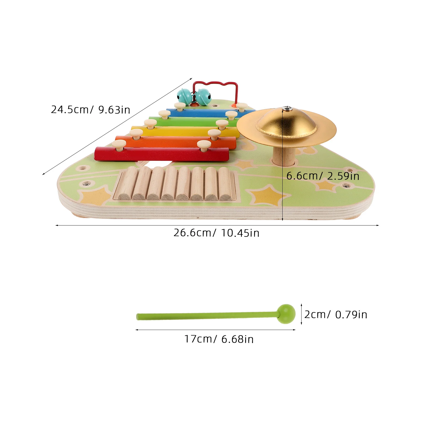 1 ensemble d'instruments de musique Montessori 4 en 1, Xylophone en bois, Piano, cymbale à Percussion, planche d'activité musicale Portable pour tout-petits