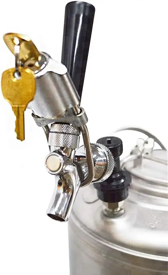1pc Beer Tap Lock, for Draft Beer Faucet, Homebrew Keg Equipment (2 Keys)