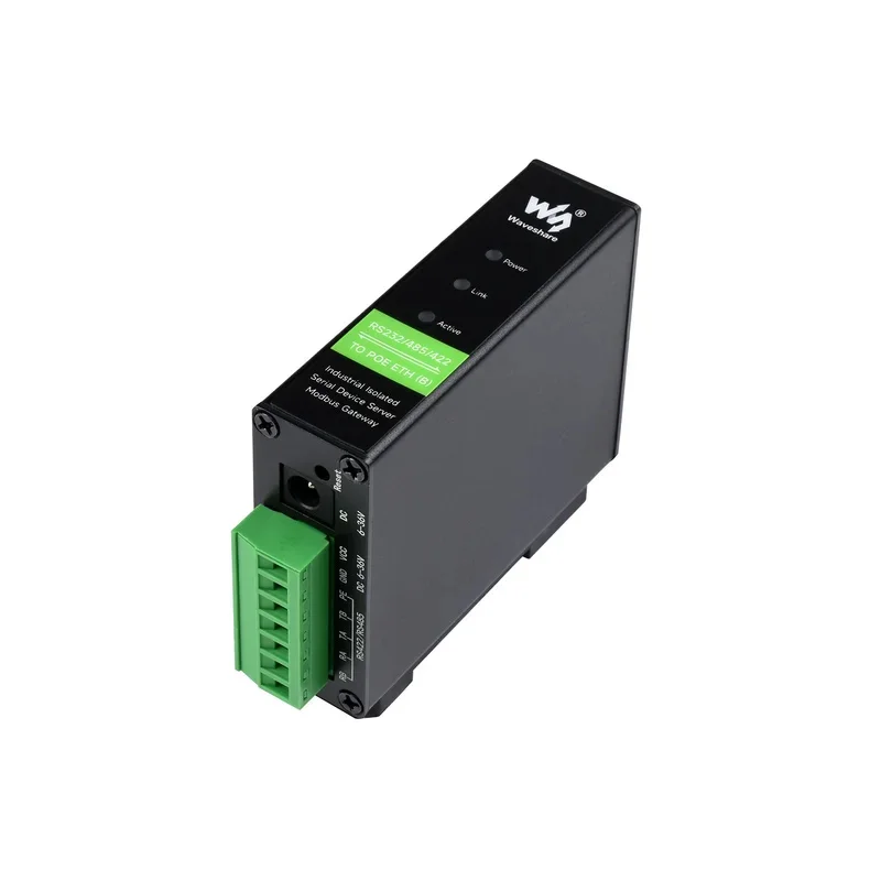 【Waveshare genuine】- Rail-Mount Serial Server, RS232/485/422 To RJ45 Ethernet Module, TCP/IP To serial, Modbus Gateway MQTT Gate