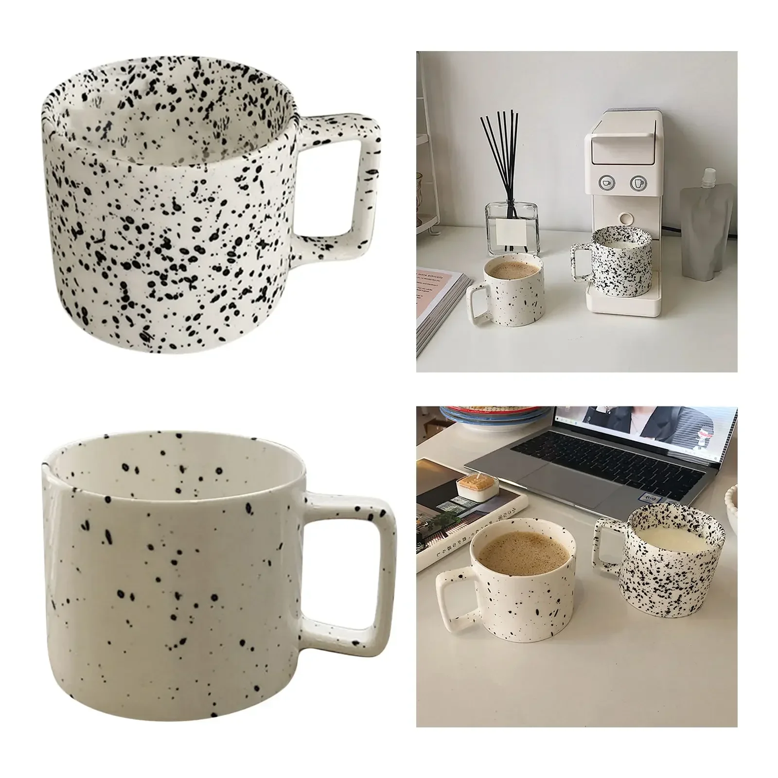 Ceramic Coffee Mug Retro Splash Ink Wave Dot Mug Coffee Milk Cup Couple Cups Tea Drinkware Gifts Birthday Gifts Xmas Present