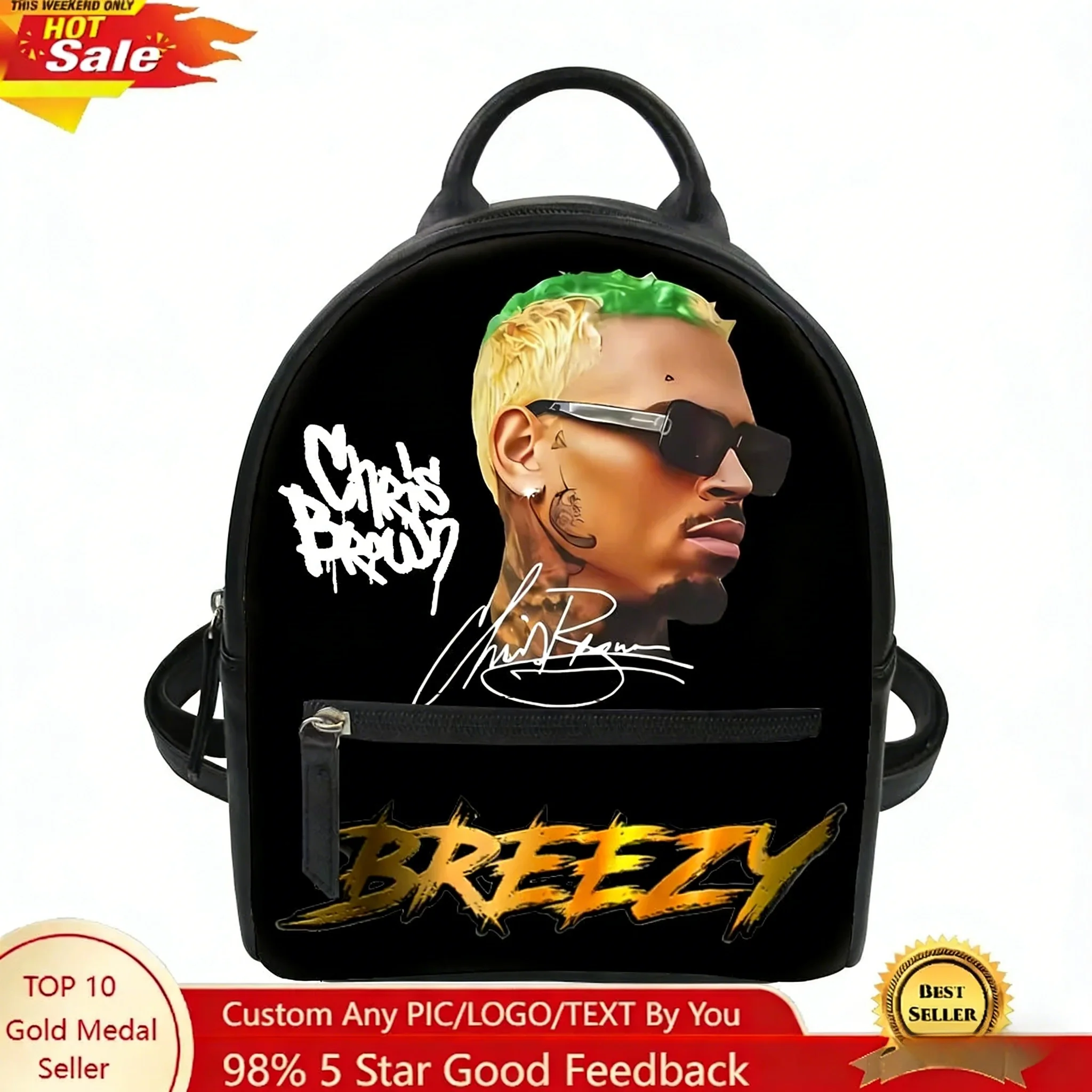 

Крис Браун Хип-хоп Рэп Рок Певец Рюкзак на заказ Кошелек Женские Школьные Сумки Двойная Сумка На Ремне Мини Рюкзак Кожаная Дорожная Сумка