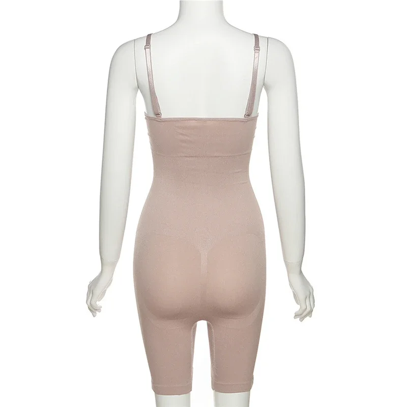 Solid Spaghetti Straps Playsuit Women Sexy V Neck Sleeveless Skinny Shorts Jumpsuit Spring Summer High Stretchy Fitness Overalls