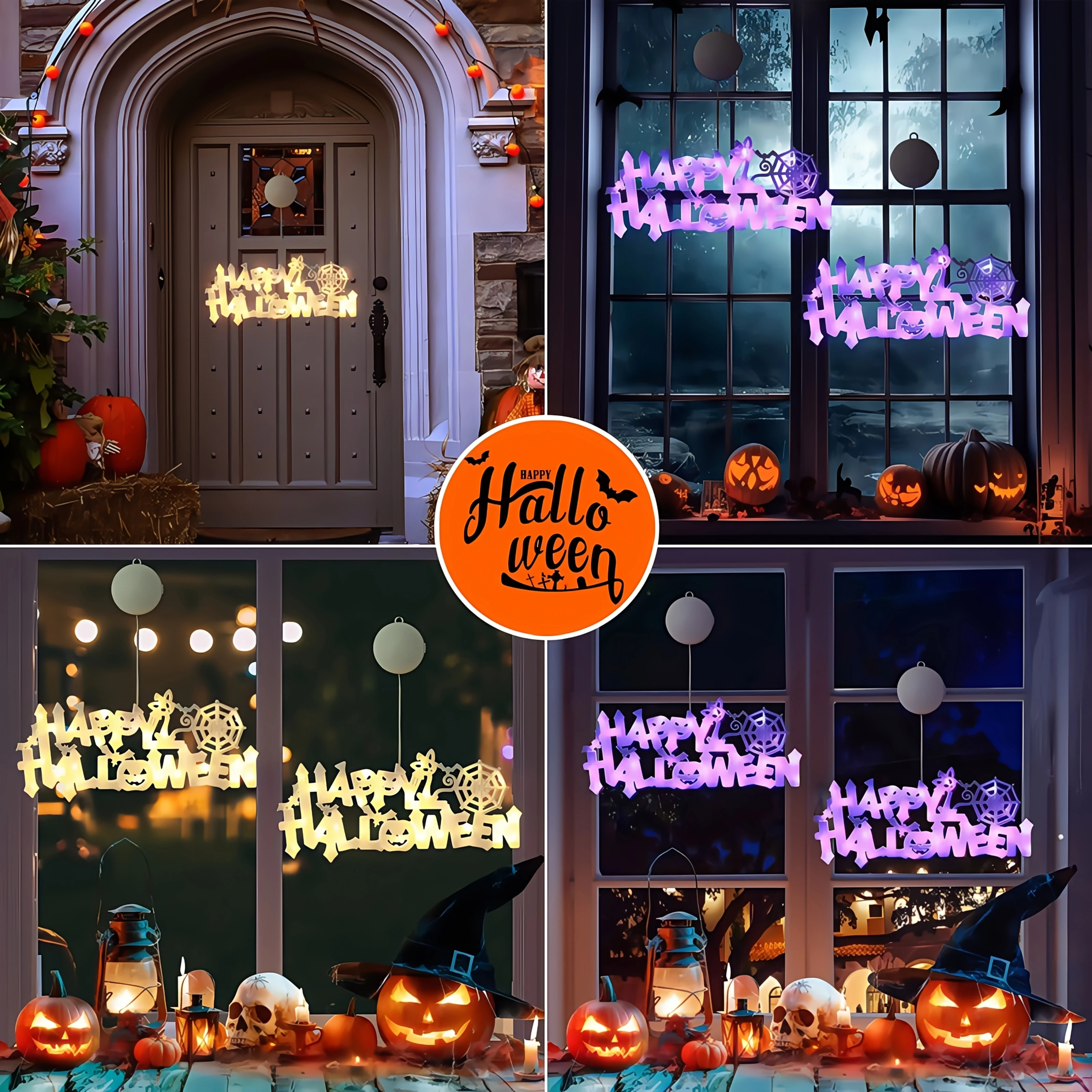 Halloween Theme Decor Lights Battery Operated Wall Hanging Halloween Mysterious Lights For Home Party Holiday Decoration