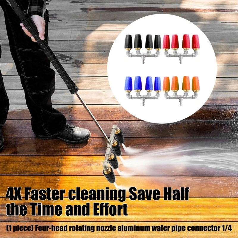 

Высокопроизводительный вращающийся распылитель, 4-ходовые турбинные сопла, соединители из сплава для трубных соединений 1/4 воды