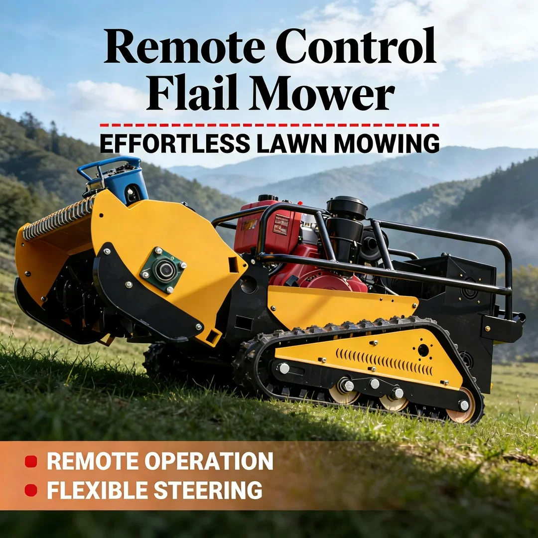 

Customized Remote Controlled Flail Lawn Mower 459CC Engine E-Start EPA Euro V Certified Heavy Duty Agriculture Forestry