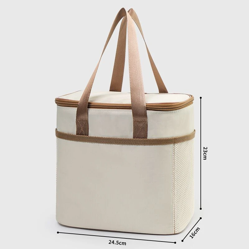 سعة خارجية محمولة باليد مع حقيبة معزولة حقيبة حفظ الطعام للطلاب حقيبة غداء سميكة مقاومة للماء معسكر محمول سميك
