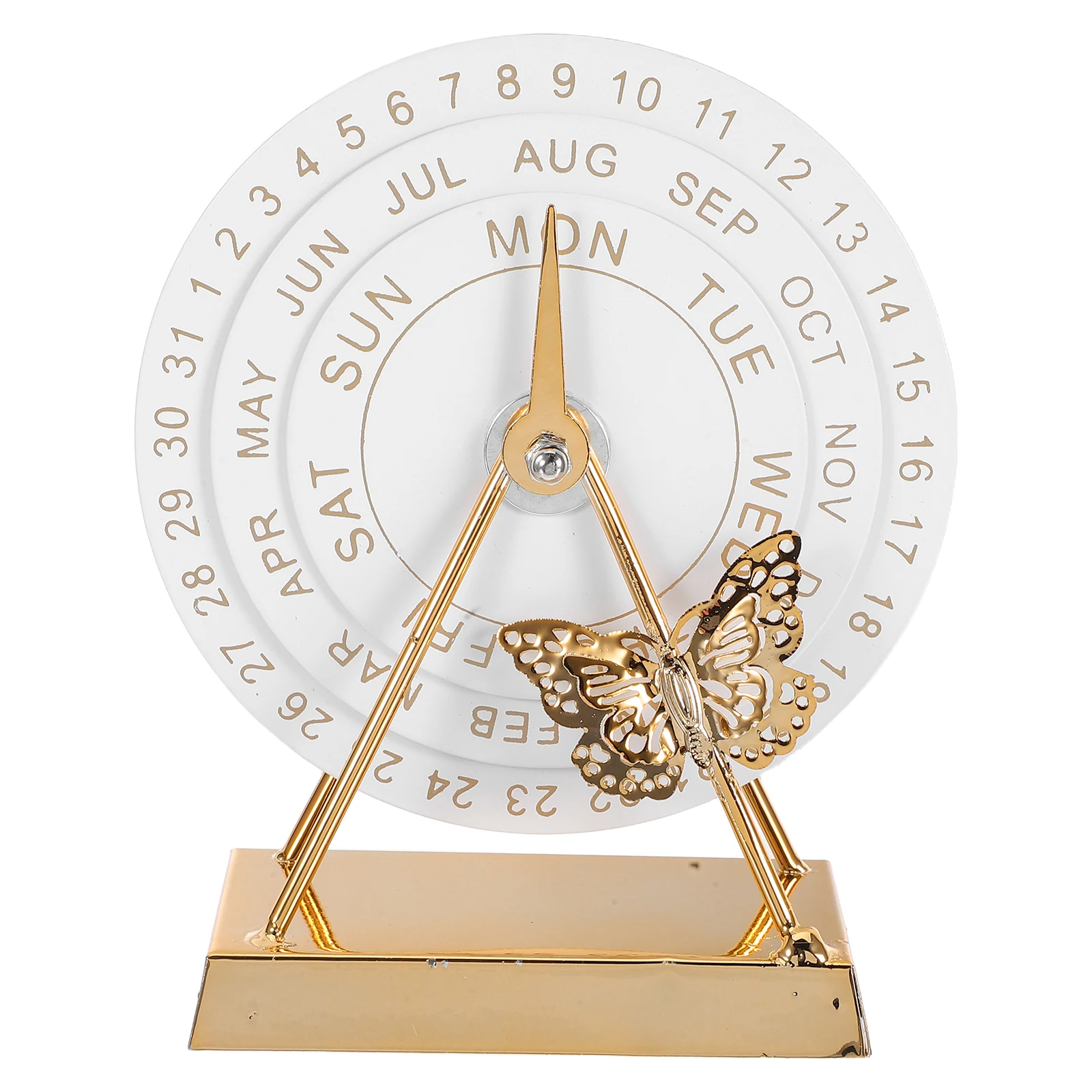 

Perpetual Desktop Calendar Metal Rotatable Block Vintage Style Manual Disk Day Date Decor For Office Home Wedding Gift