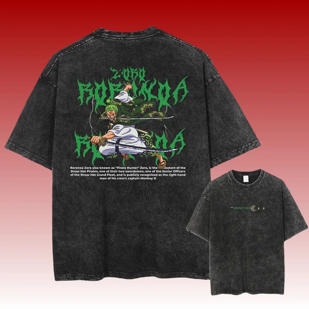 

2025 Official One Piece Washed T-Shirt - Licensed Anime Streetwear with Y2K Retro Design for Otaku, Casual Wear & Comic Con