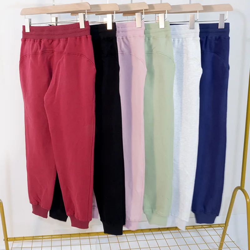 

Women Sports Fleece Lined Yoga Pants High Waist Thermal Workout Drawstring Comfort Tummy Control Cotton Cuffed Ankle Sweatpants