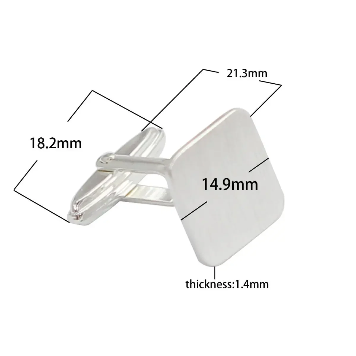 Beadsnice 2 قطع 925 أزرار أكمام مربعة فضية للرجال أزرار أكمام قاعدة لصنع المجوهرات النتائج مجوهرات حفلات الزفاف ID39292