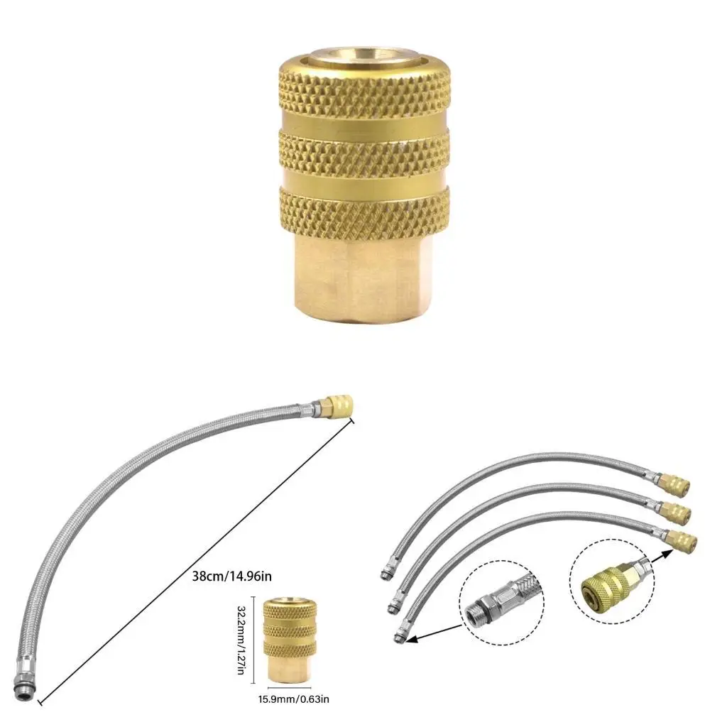 2 Jaw Pneumatic Chuck With Auto Lock Mechanism 1/4 Inch Copper Fitting For Tire Accessories 45.8cm Steel Air Supply Hose
