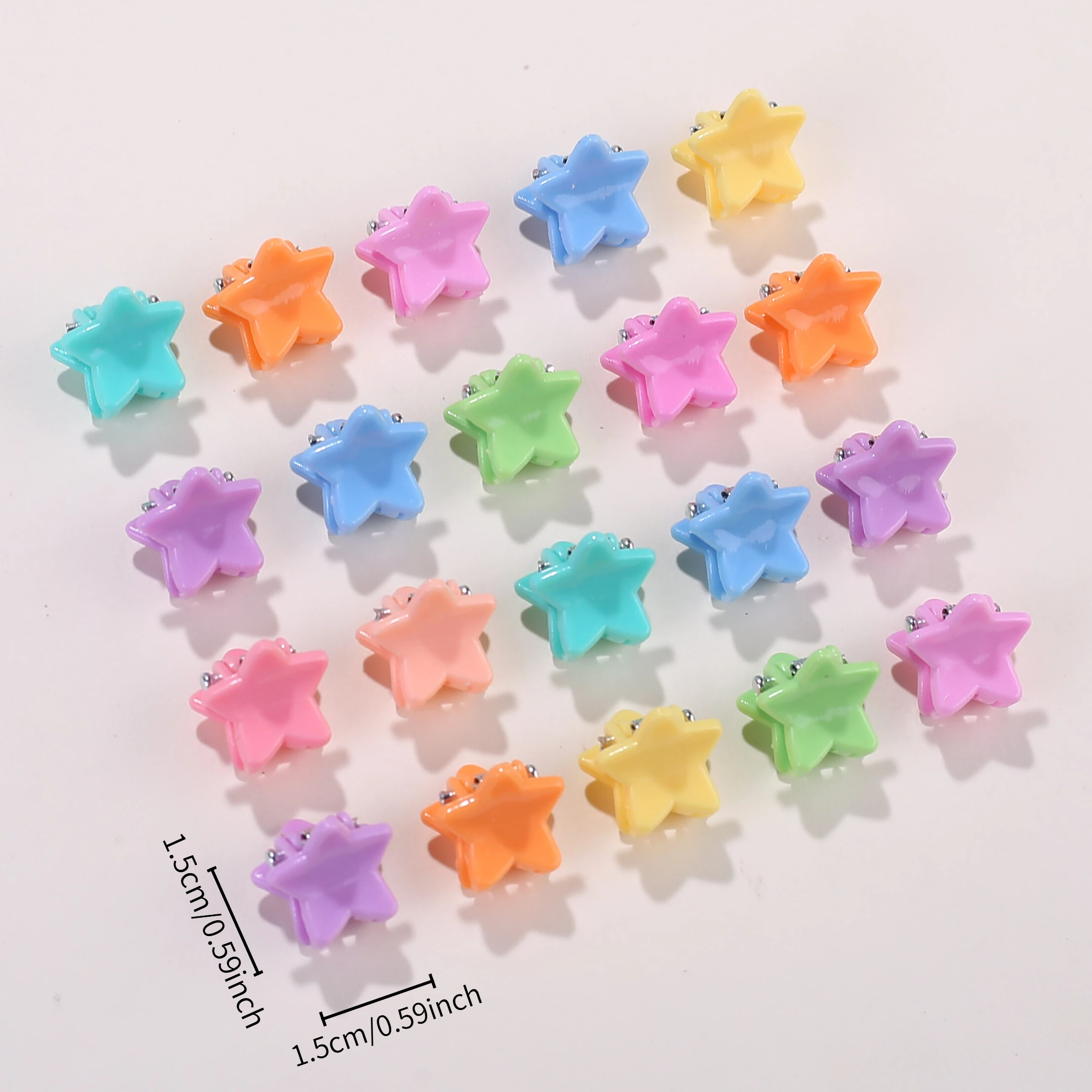 30/50/100Pcs Mini Star Hair Claw Clips, Candy Color Non‑Slip Small Grab Hair Barrettes, Sweet Bangs Hair Pins for Little Girls D - view 6