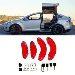 4Pcs Red Caliper Covers For Tesla Model X S 2017-2021 2022 2023 2024 Accessories Front Rear Brake Caliper Covers
