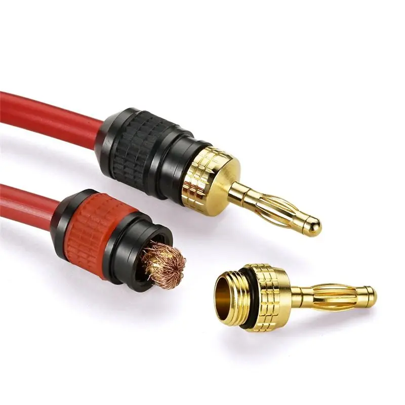 Premium Plated Quick Connect Banana Plugs: Safety Speaker Connector, With Wider Base For Maximum Signal Transfer