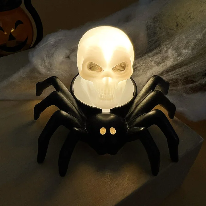 Halloween Decorations LED Candle Light Plastic Spider Skull Lamp for Home Bar Haunted House Halloween Party Decor Horror Props - view 4