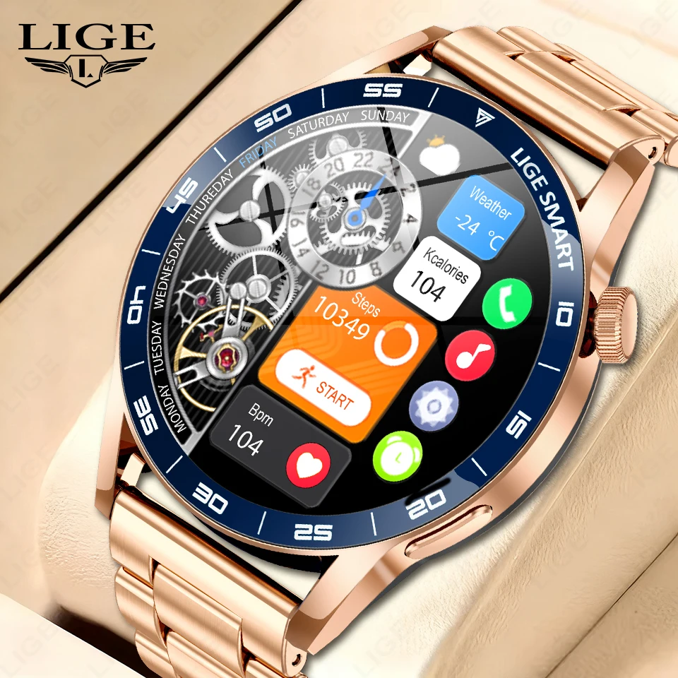 LIGE nuevo reloj inteligente con pantalla HD de 1,38 pulgadas para hombres, asistente de voz AI, llamada Bluetooth, relojes para hombres, Monitor de salud para mujeres, reloj inteligente deportivo