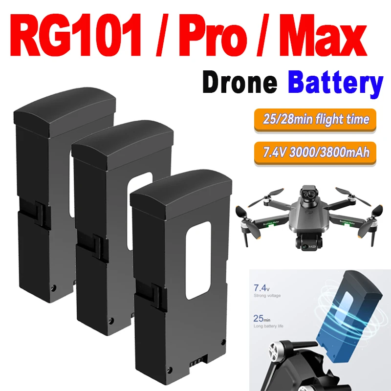 Original RG101 Max Drone Battery RG101 Pro Drone Battery 7.4V 3000/3800mAh RG101 Drone Accessories Parts Spare Battery