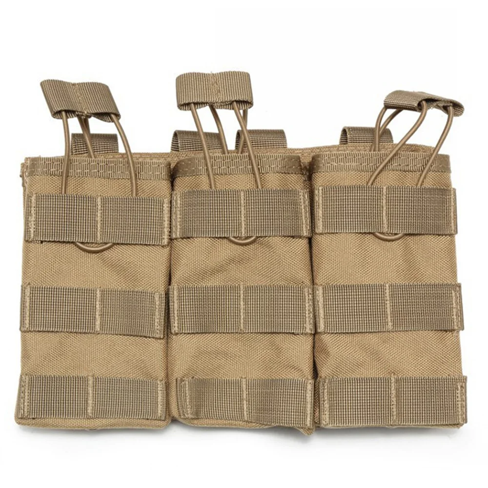 에어소프트 라이플, 사냥 조끼 액세서리용 전술 트리플 MOLLE 탄창 파우치