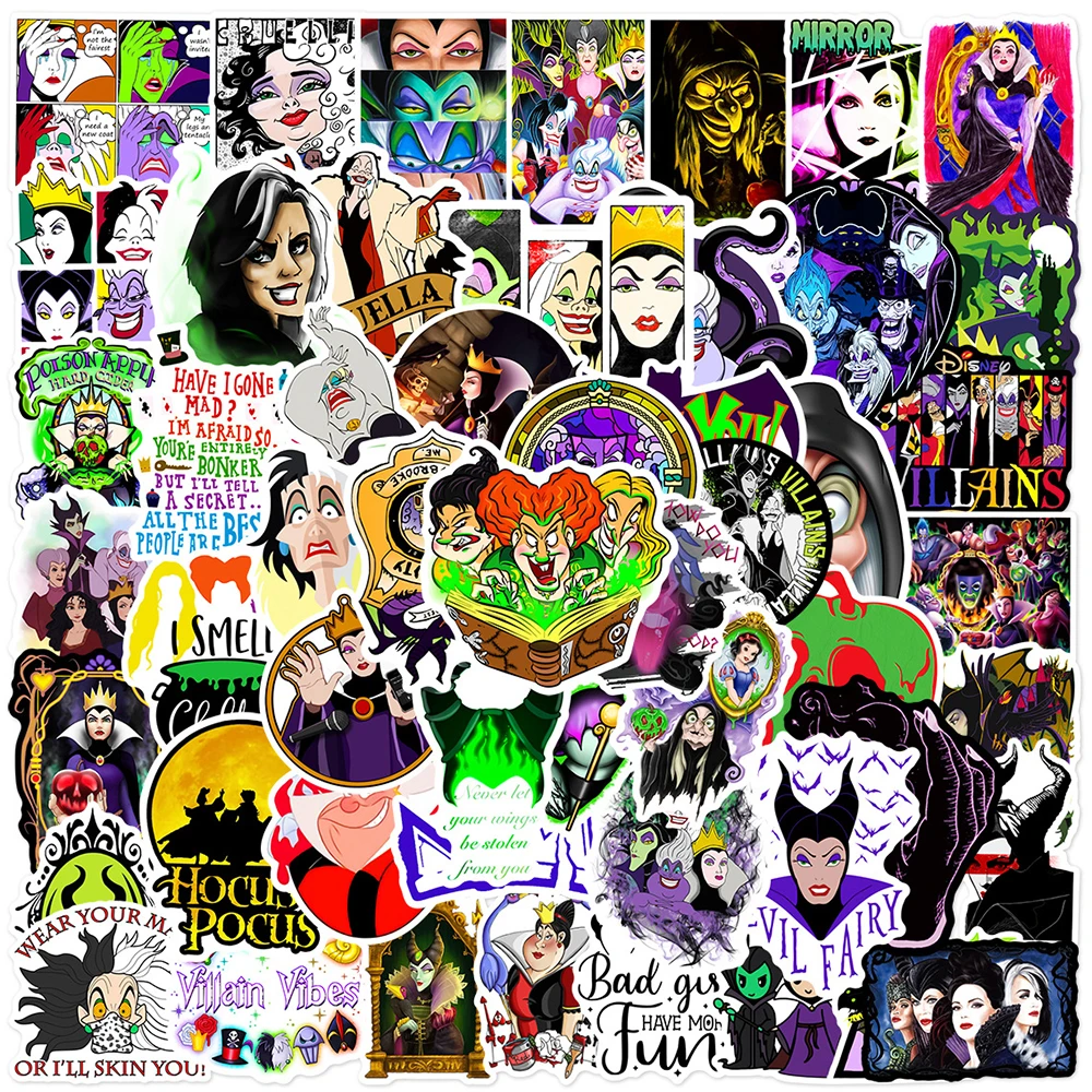 10/30/50 قطعة ديزني ماجيك الشرير الساحرة Maleficent الملكة الكرتون ملصقات DIY بها بنفسك حقيبة الأمتعة الدراجة كول الكتابة على الجدران طفل ملصق لعبة