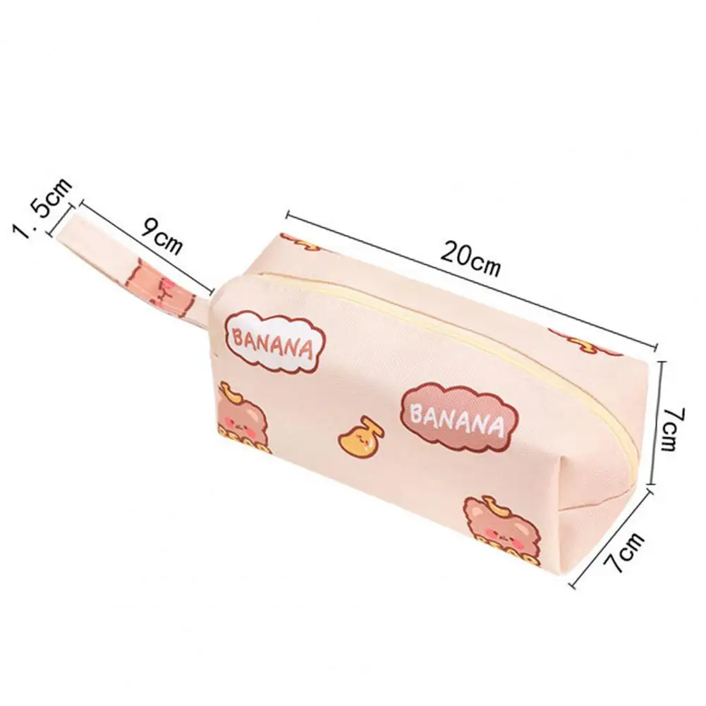 Adorable Cartoon Pattern Pencil Bag Large Capacity Beautiful Canvas Pencil Pouch Cute Good Woven Pencil Holder