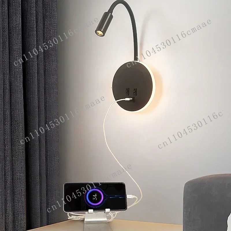 NEW  Bedside Working Study Reading Lamp Wall lamp sconces 8W LED Book Lamp wall Night light With Switch  Charging Port Light  t