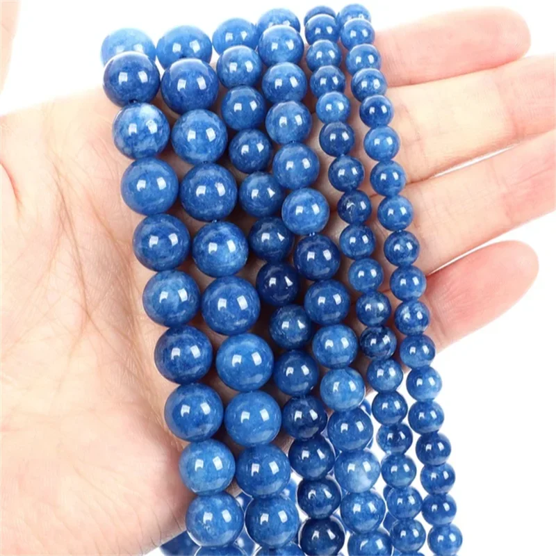 Fashion Natural Stone Kyanite Charm Loose Bead DIY Round Beads Jewelry Accessories 4/6/8/10MM