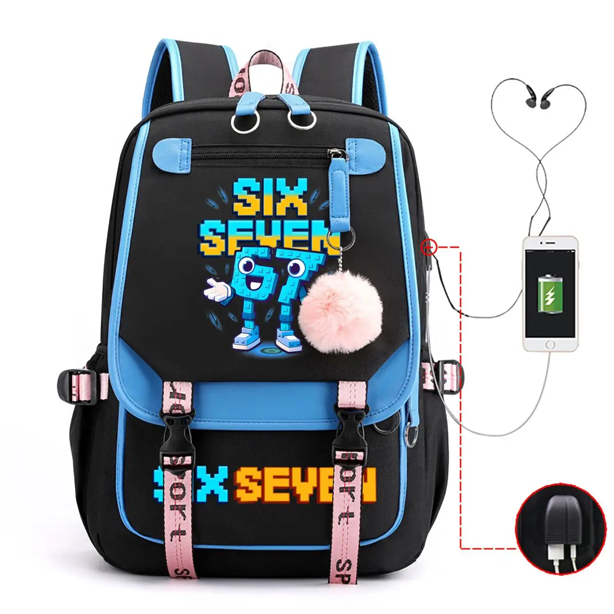 

Вместительный рюкзак для студентов с дизайном в стиле итальянского брейнрота, повседневная сумка через плечо, модный рюкзак для путешествий и учебы