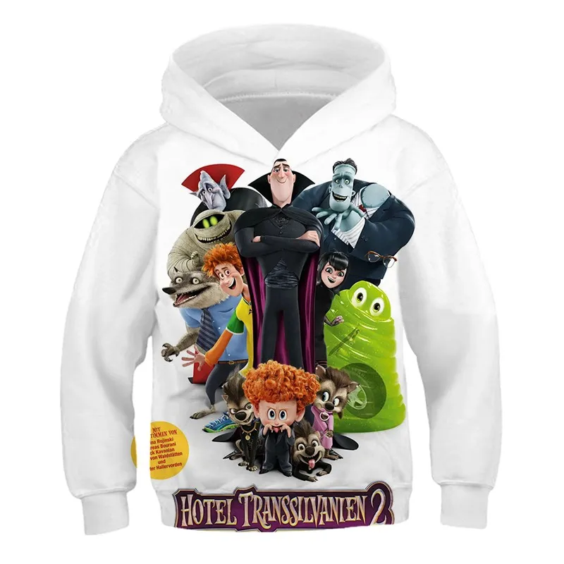 Hotel Transylvania anime character element movie peripheral series 3D digital printing youthful and fun autumn hooded sweatshirt