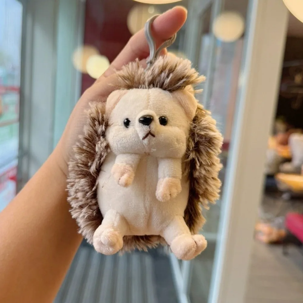 New Cute Hedgehog Toy Keychain Soft Stuffed Animal Plush Doll Backpack Decor Doll Bag Decor Pendant Birthday Gift