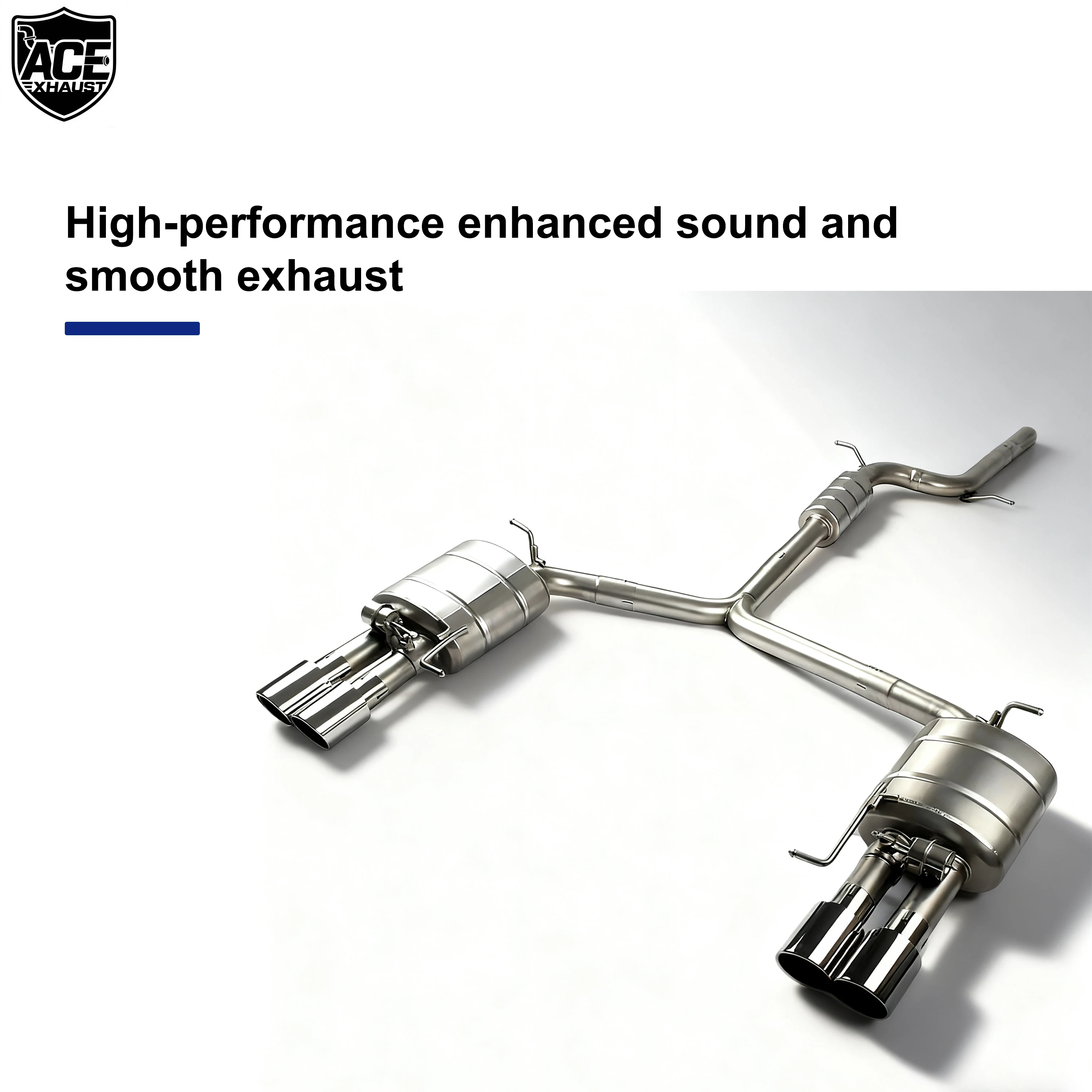 ACE Auto-Zubehör für Audi A4 A5 B8 B9 2.0T Hochleistungs-Valvetronic-Auspuff Catback-Schalldämpfer SUS304 Qualitäts-Auspuffrohr – Detail 8