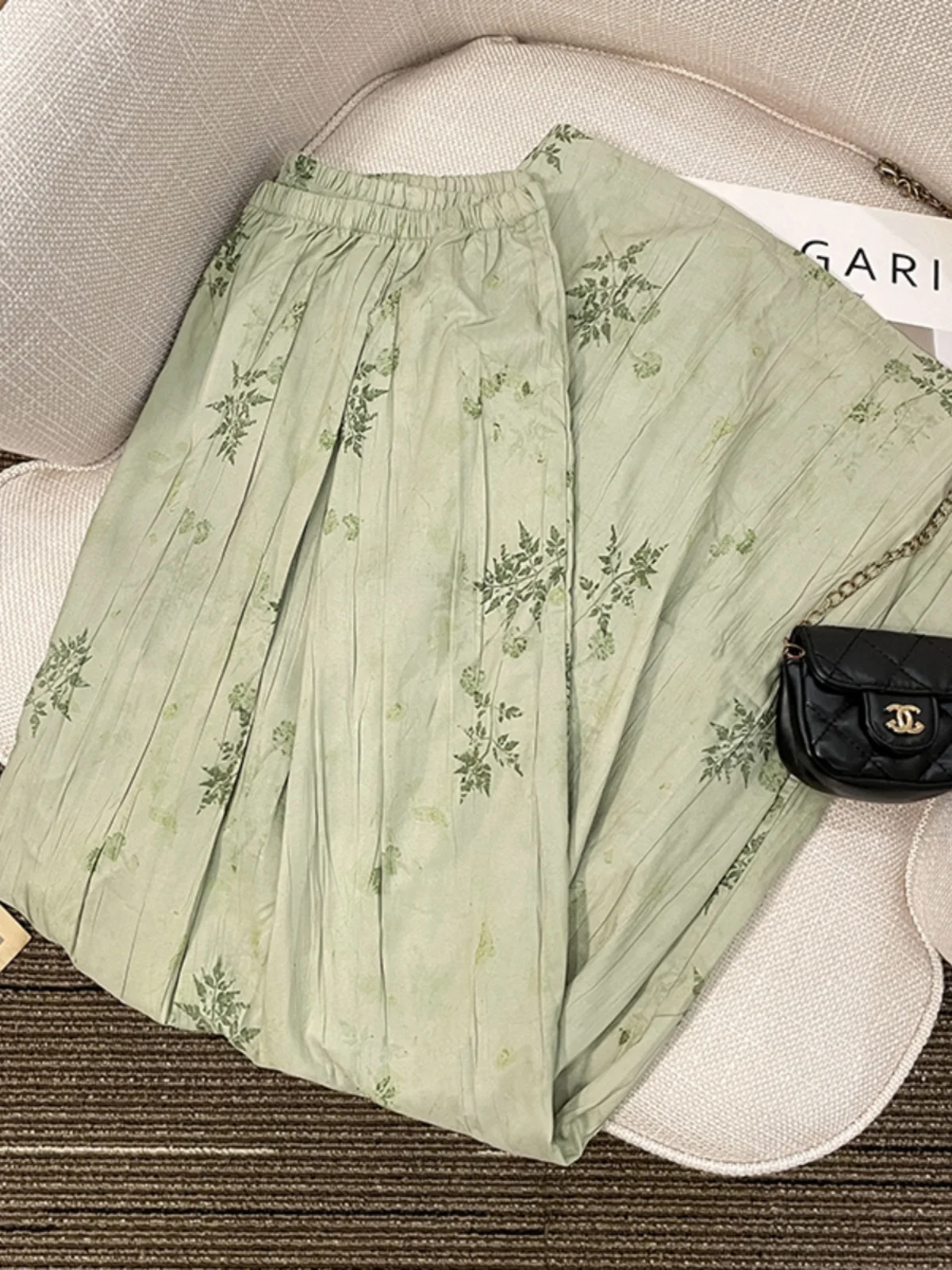 Pantalones de pierna ancha con estampado Retro chino Sle Zen para mujer, pantalones largos informales rectos drapeados de cintura alta holgados y adelgazantes de verano