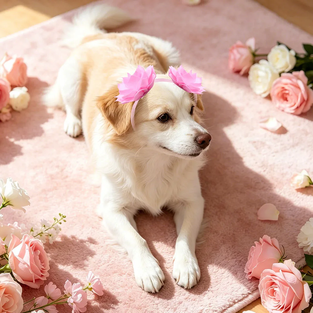 Lazos flor ajustables para perros – Accesorio fiesta - imagen 3