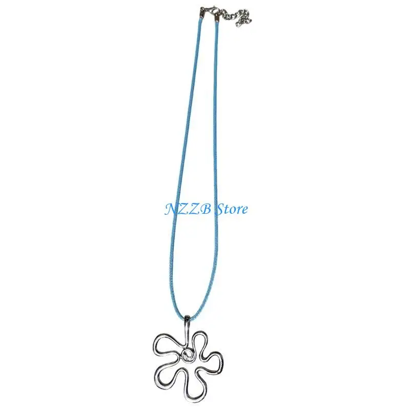 

T21F Pendant Necklaces Flower Jewelry Alloy Material Birthday Gift for Women Girls