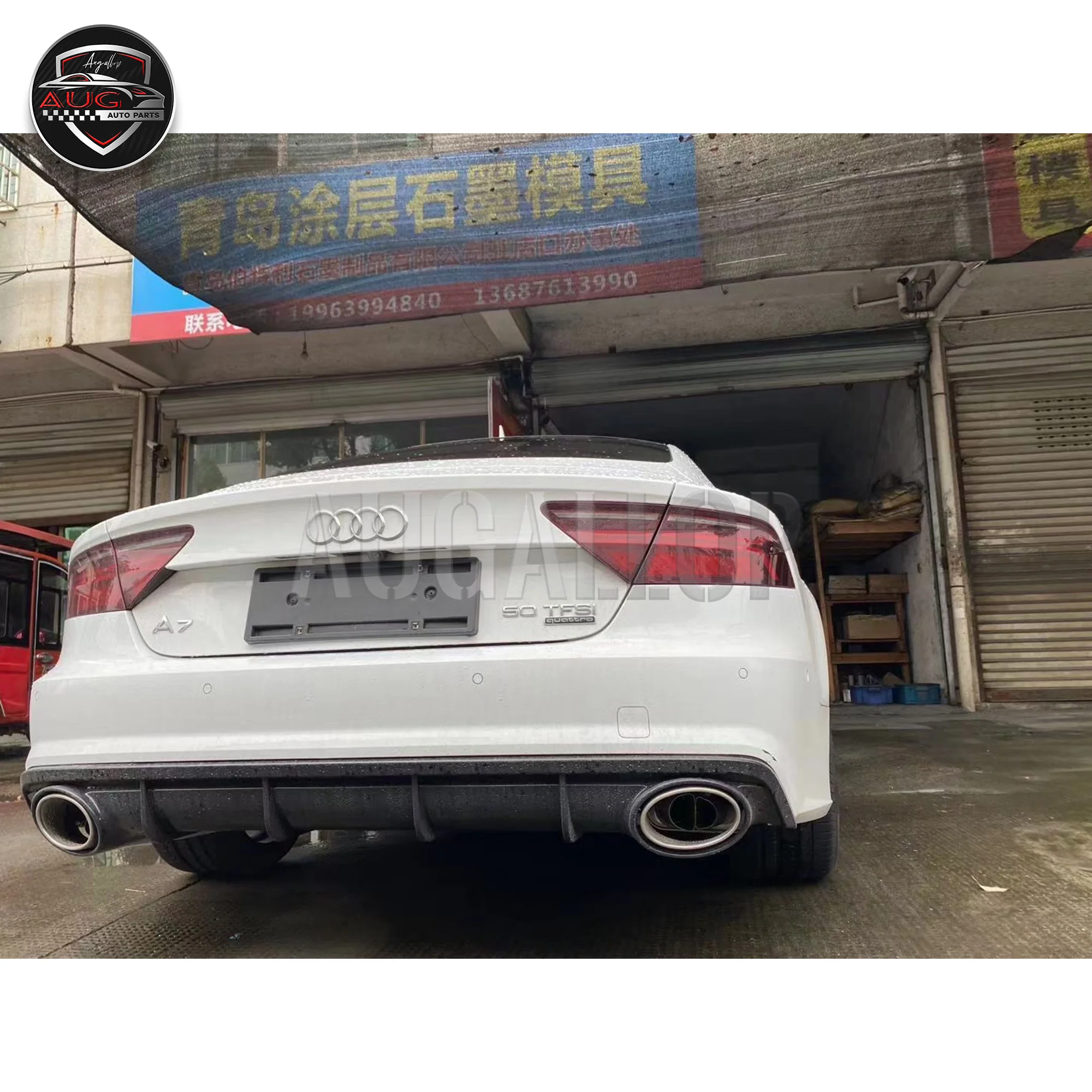 AUG Car Accessories Body Kit for Audi A7  16~18 front bumper back lip front lip mid -net Rear Lip(C111)