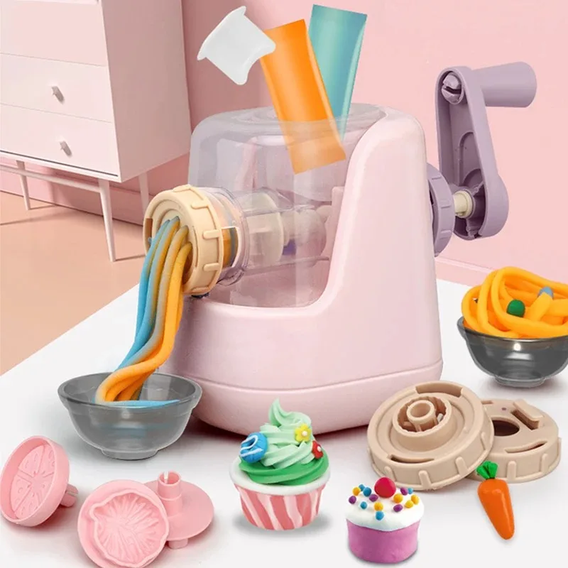 Children's Playhouse Plasticine Dough Simulated Noodles Hamburgers Ice Cream Machine Toys Ultralight Clay Noodle Machine Molds