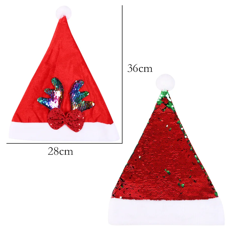 

Green Sequin Santa Double Sided Lightweight Party Favors Festival Decorations Sequin Christmas Hats Christmas Party Hats