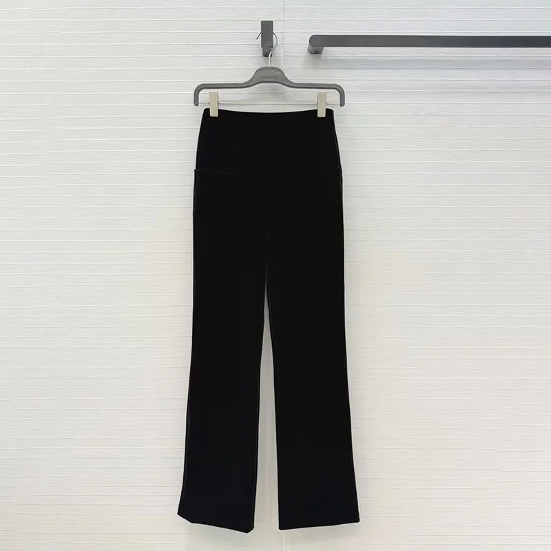 Women's Velvet Slacks, Fashionable Retro Straight-Leg Pants, High-Quality Versatile Black Long Pants, 2026, New Arrival, Y2K