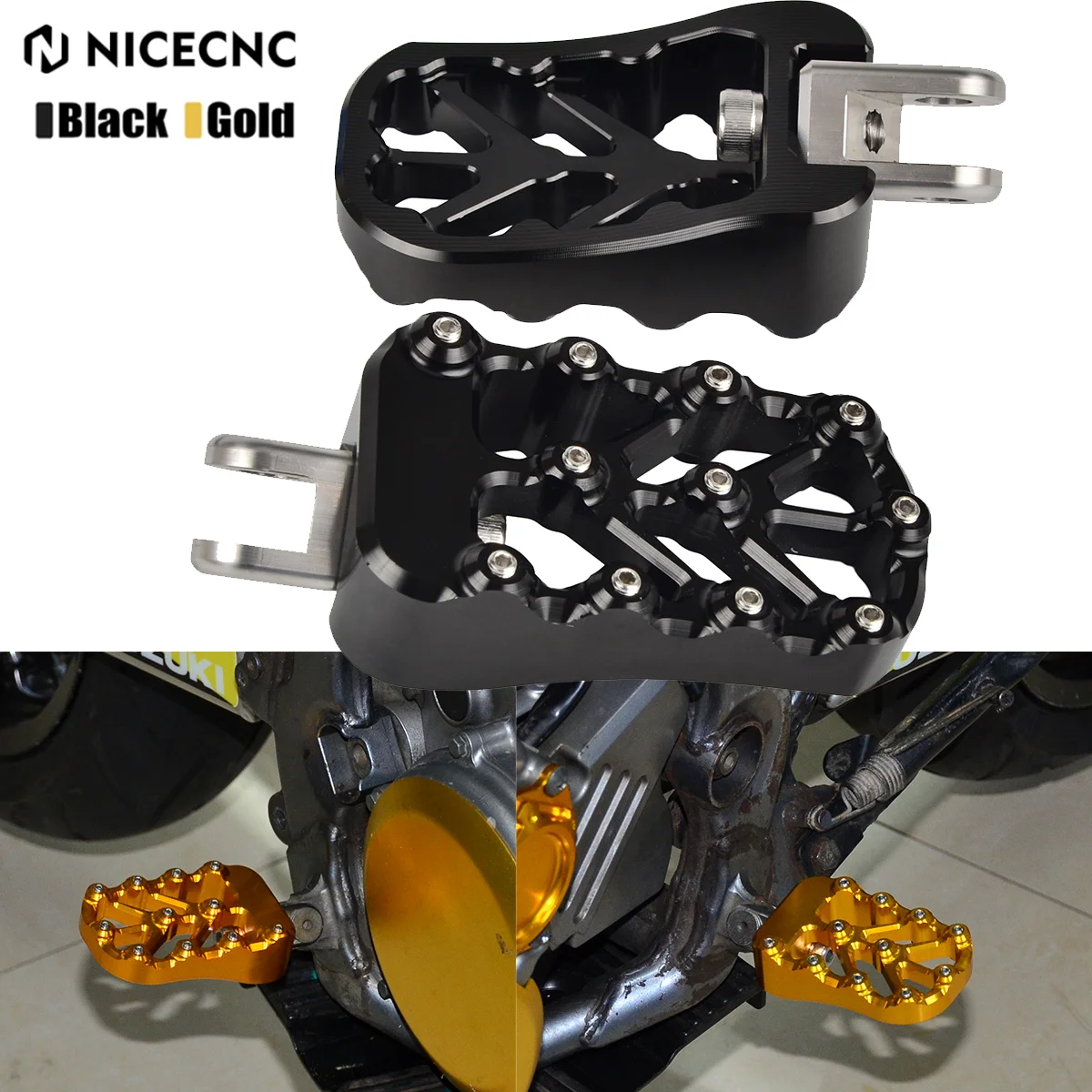 

NICECNC For Suzuki DRZ400 DR-Z400 2000-2022 Motorcycle Left Right Foot Pegs Footrest Kit Anti Slip Pedal Aluminum Accessories