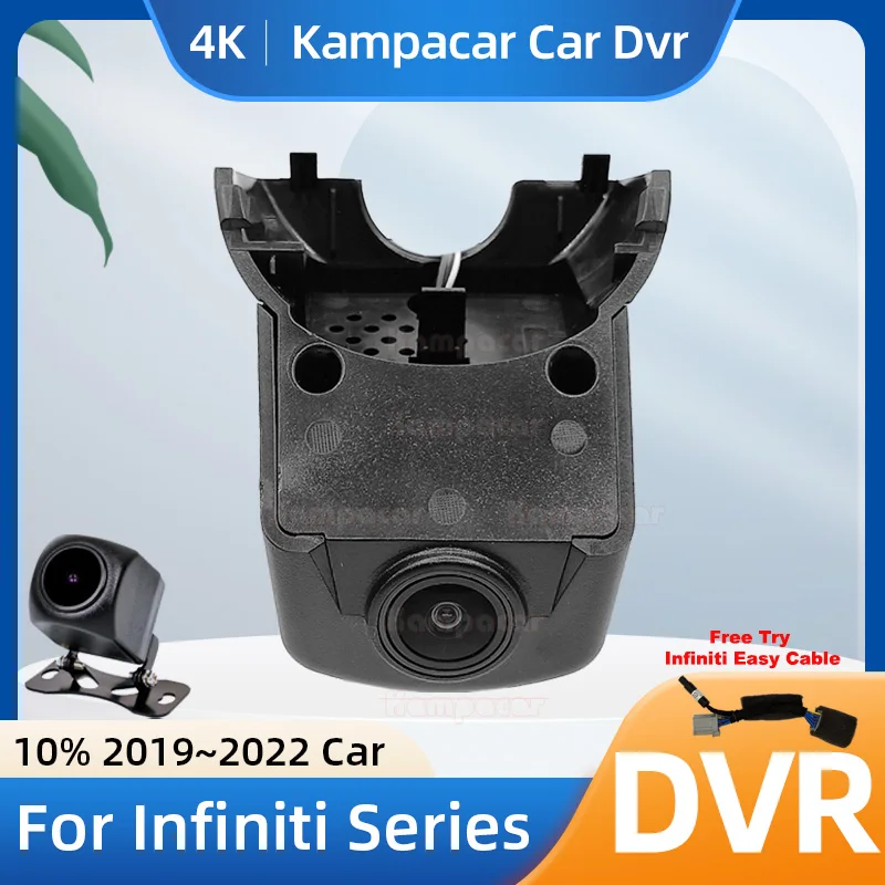 Kampacar IF07-4K 2160P Wifi DashCam Dash Cam Car Dvr For Infiniti 73mm QX50 QX70 Q50 Q50L 2018-2022 10% Cars Camera