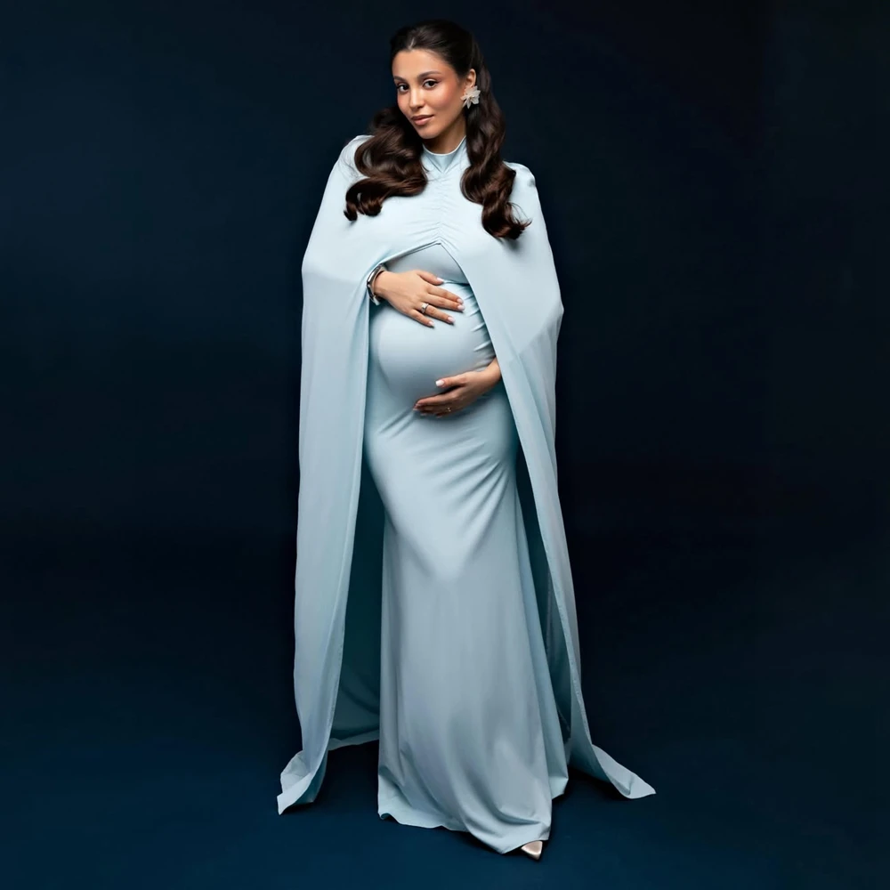 Maternity Photography Dress Soft Elastic Pregnancy Photoshoot Gown Off Shoulder Long Robe Studio Portrait Posing Outfits