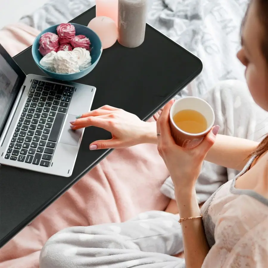 Medical Adjustable Overbed Bedside Table with Wheels Hospital and Home Use