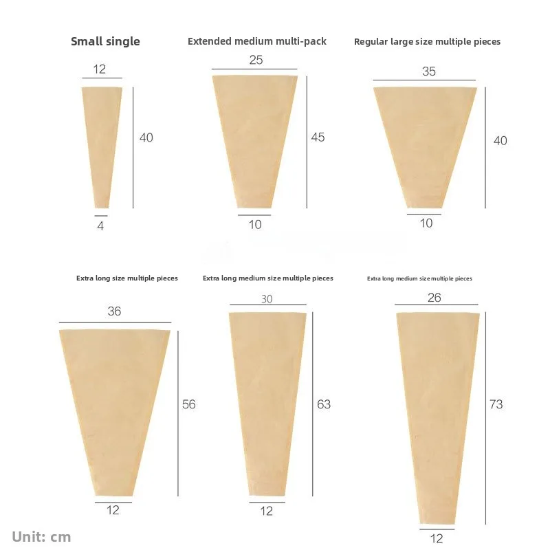 Creative Kraft Paper Flower Bag Transparent  Flower Packaging Bag Vintage High-End Multi-Flower Bag for Ladies T-Shirts