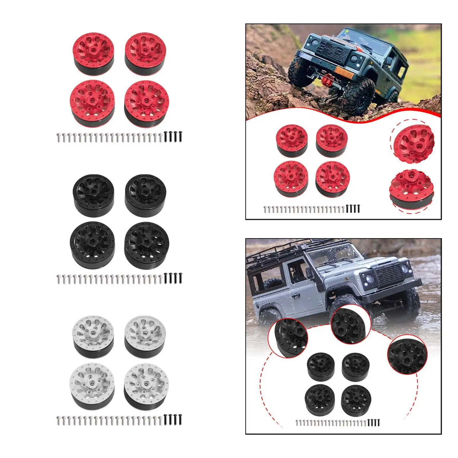 

4Pcs 1/12 1/16 RC Car Wheels RC Spare Parts DIY High Performance Upgrade Replacement for MN82 LC79 D91 D90 Short Course Truck
