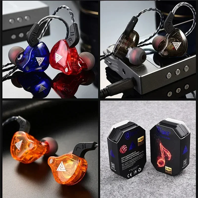 AK6 Wired Earphones In Ear Earphones 6 Dynamic Driver Unit With Microphone Stereo Motion HIFI Subwoofer Earphones Game Earphones