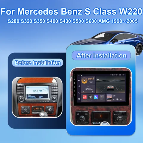 Radio samochodowe z Androidem do Mercedes Benz Klasy S W220 S280 S320 S350 S400 S430 S500 S600 AMG 1998-2005 Odtwarzacz multimedialny samochodowy z funkcją Carplay