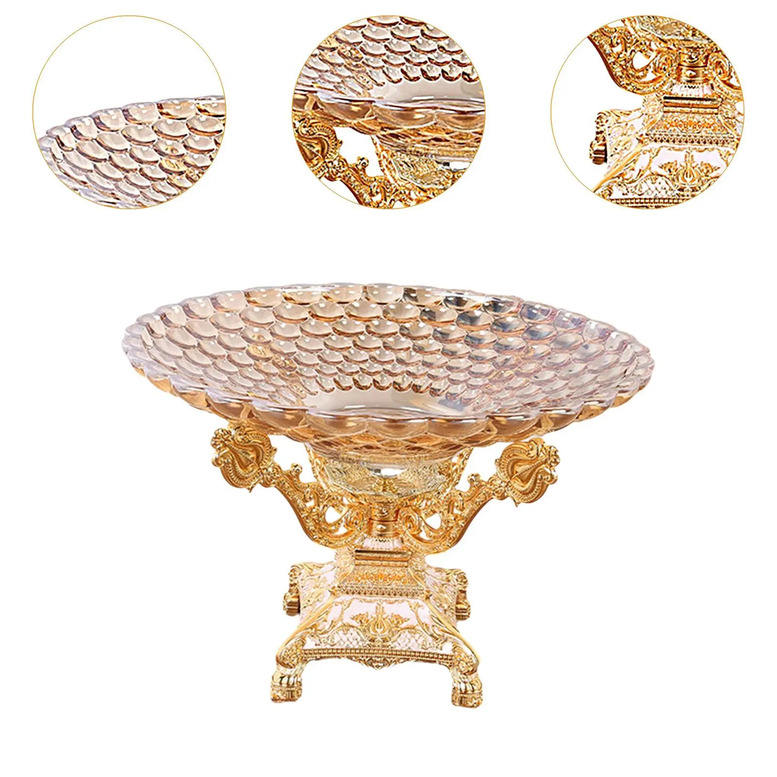 Pedestal Bowl Plate Holder Kitchen Snack Dessert Dining Room Fruit Basket