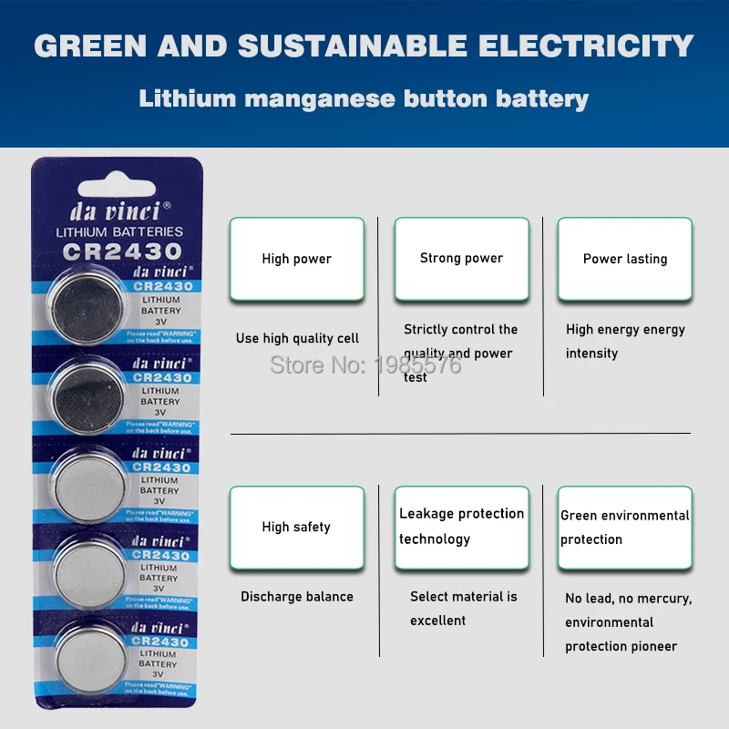 بطاريات ليثيوم أيون 3 فولت ، 15 قطعة ، للآلة الحاسبة ، الألعاب ، CR2430 ، DL2430 ، BR2430 ، ECR2430 ، KL2430 ، KCR2430