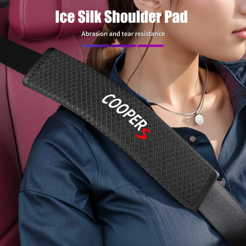 

Auto Seat Belt Shoulder Pad Car Storage Accessories For MINI Cooper JCW WORKS R55 R56 F55 F56 R59 R60 R50 R53 R52 Clubman R57 R5